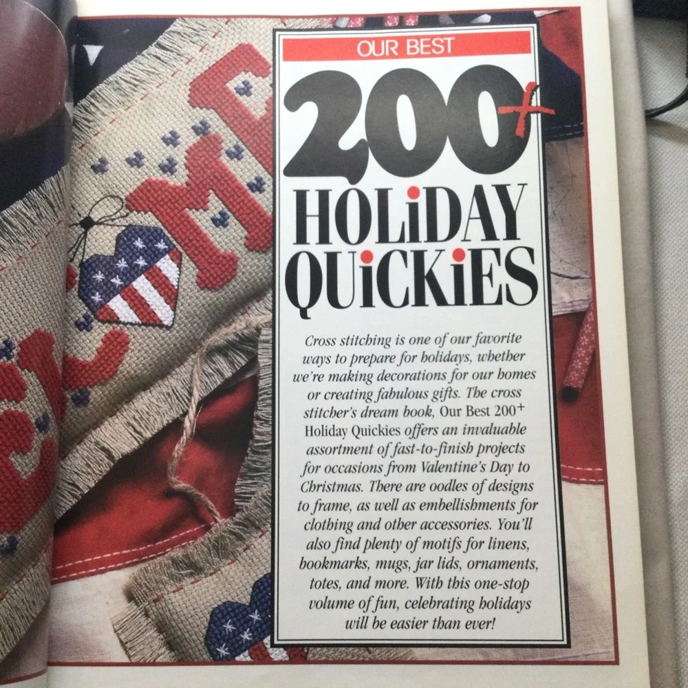 Vintage hardcover cross stitching book.yr 1997 .